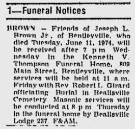 Joseph L. Brown Jr. obit